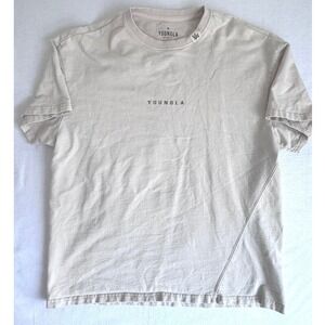 YOUNGLA Essential Oversized Tan Tee Shirt SZ S